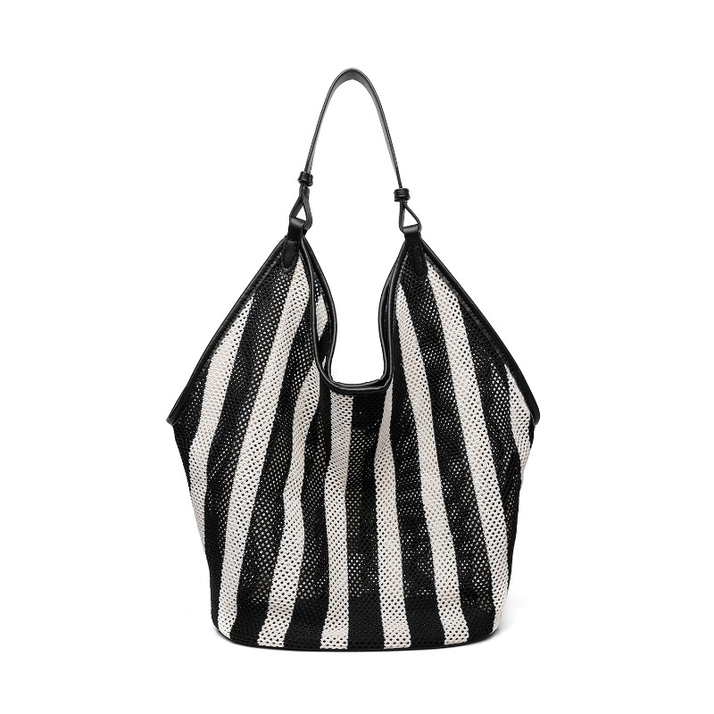 Women'S Xl Bags - Gestreepte geweven draagtas met grote capaciteit