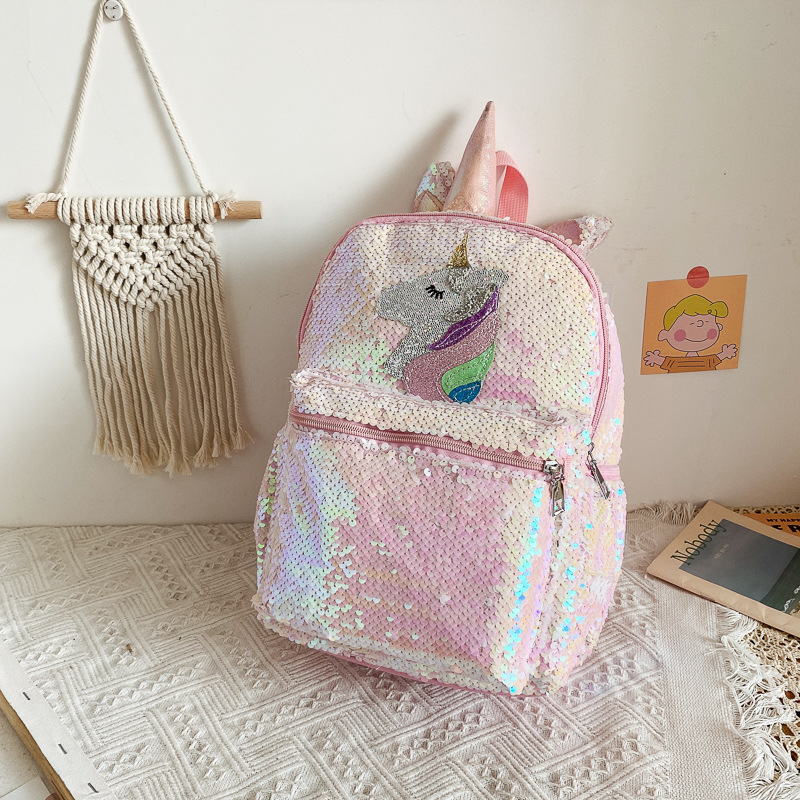 Women'S Bags Going Out - Sequin Unicorn Rugzak Roze Glanzend Lichtgewicht