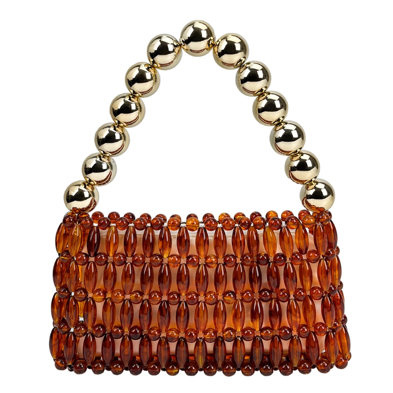 Tortoiseshell Bag Acrylic - Elegante handgemaakte tas met kralen, kristallen