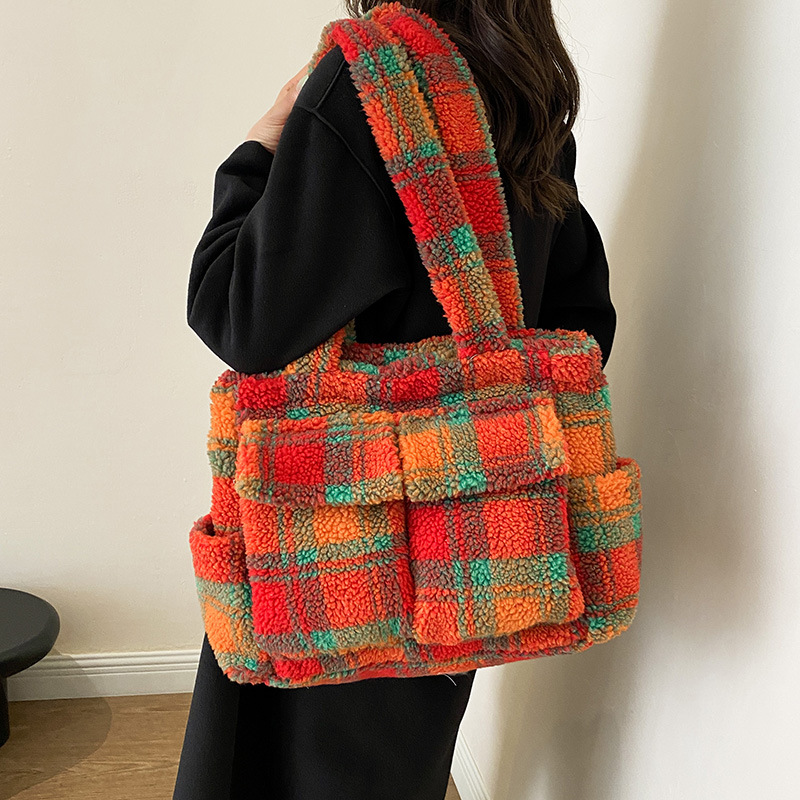 Women'S Xl Bags - Lam Fleece draagtassen voor dames schoudertassen