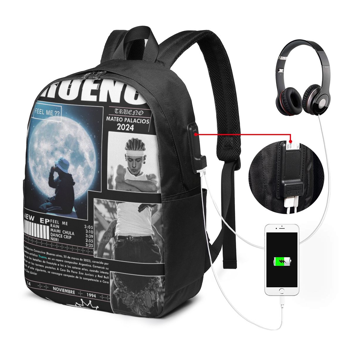 Women'S Bag - Grappige Trueno Hip Hop Rapper Rugzak