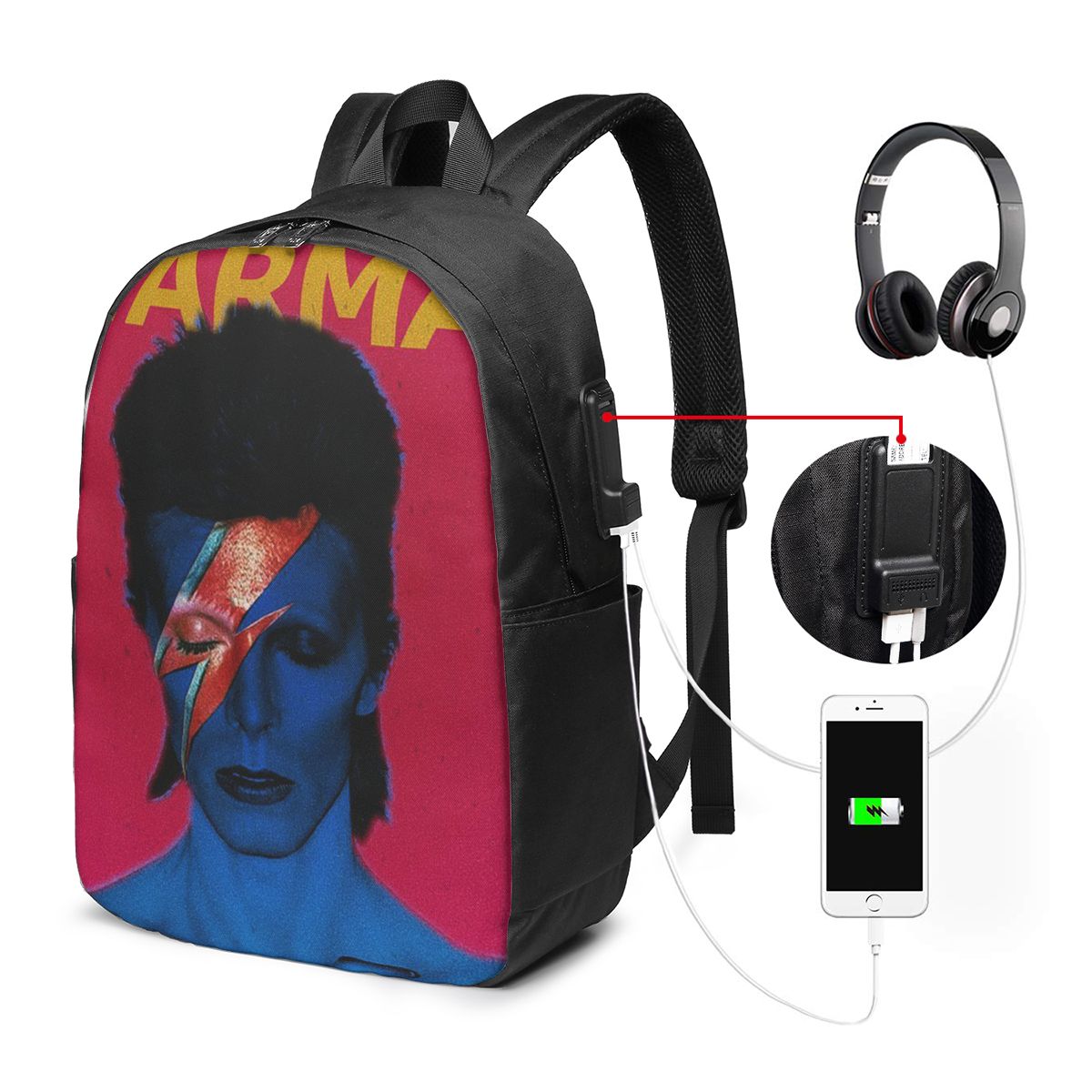 Women'S Bag - Davids Bowied Rugzak Reisnotebooktas Computer Student