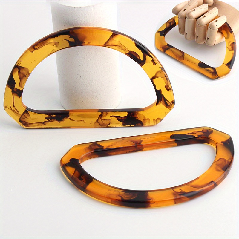 Tortoiseshell Bag Acrylic - 2 STKS D-vormige acryl schildpad handvat