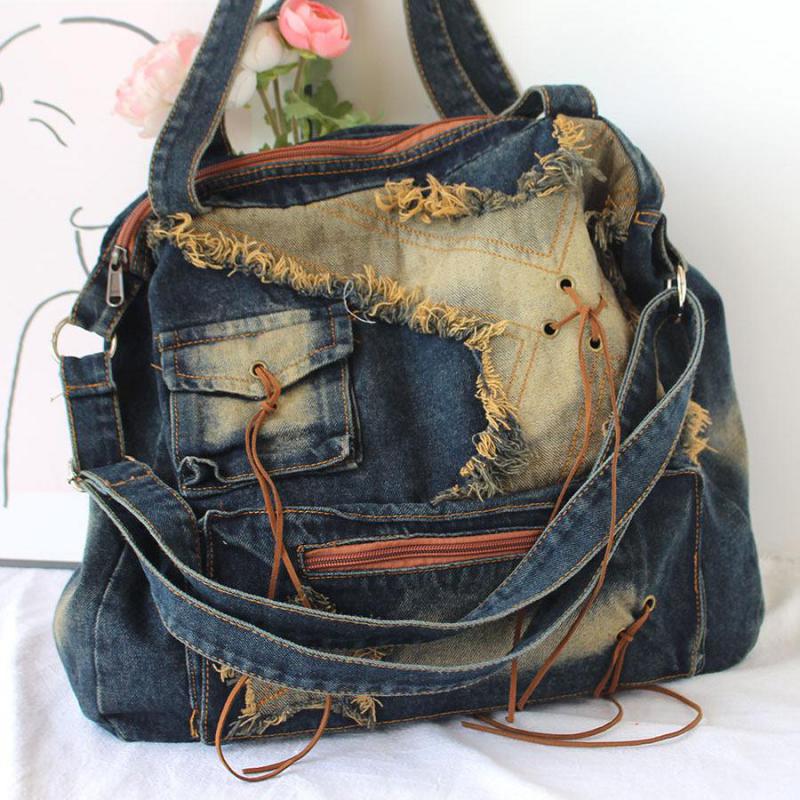 Women Bags Jeans - Y2k Wasteland Stray Retro Denim Student
