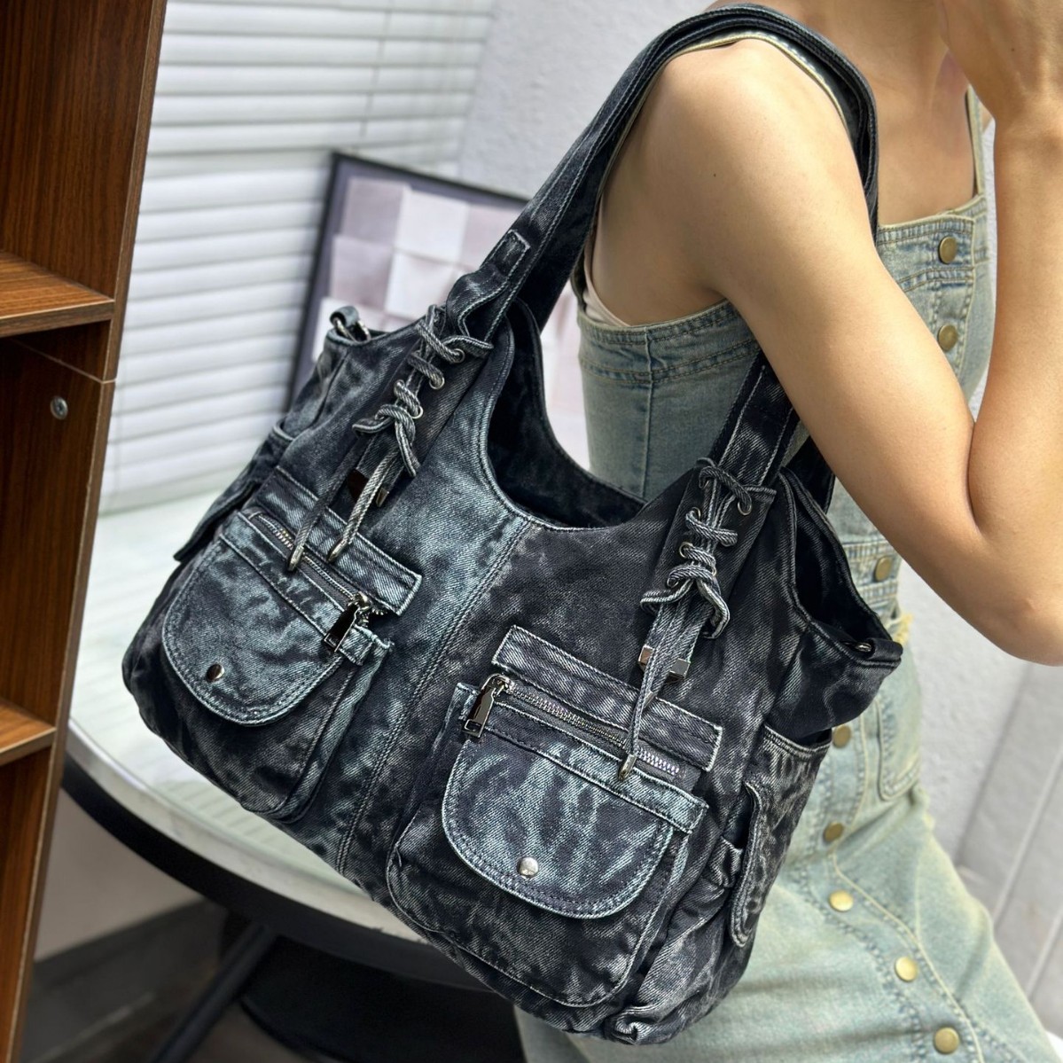 Dames denim tas Y2K Vintage bl - Women Bags Jeans recensie en prijs